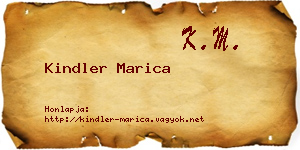 Kindler Marica névjegykártya